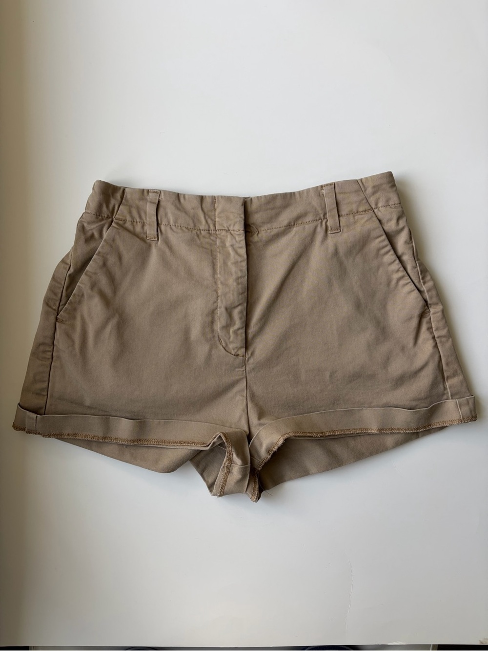 Sunday Best Tan Cuffed Bermuda Shorts